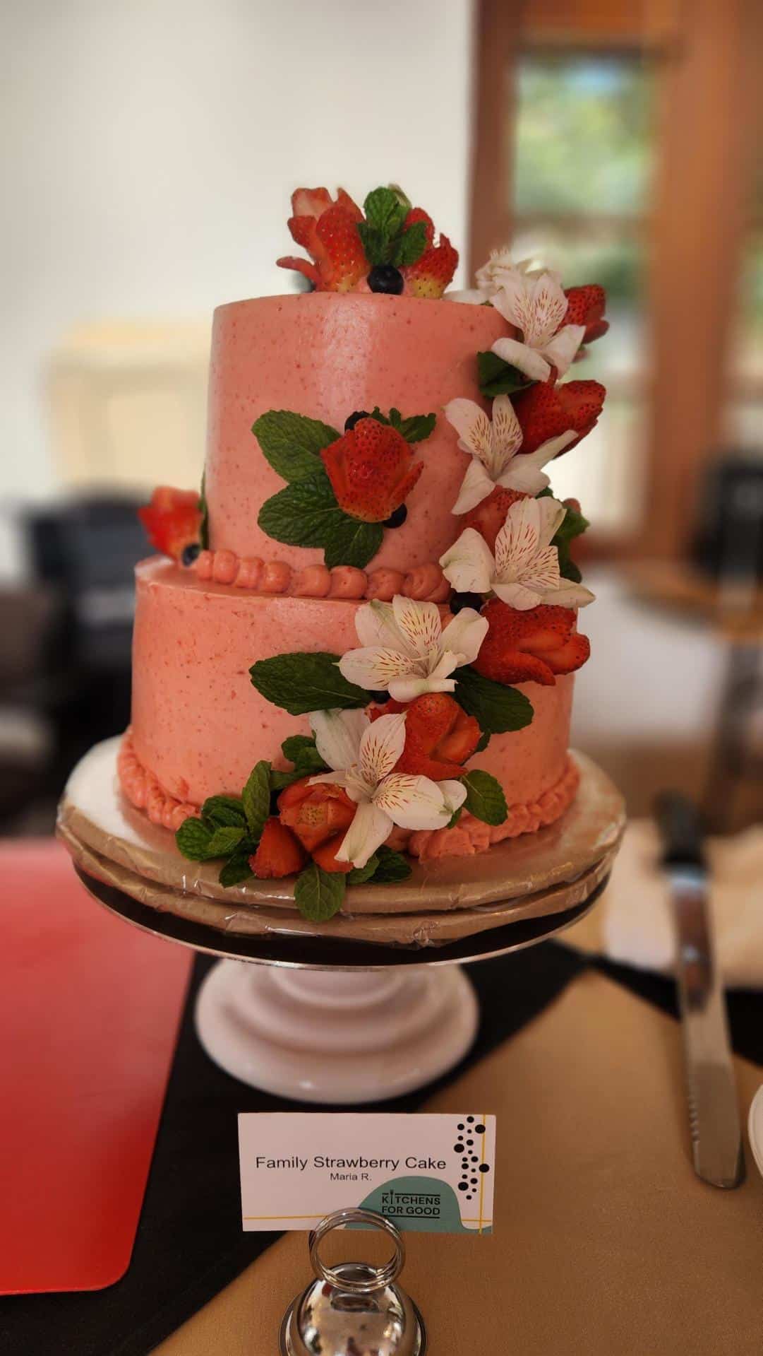 iced strawberry cake